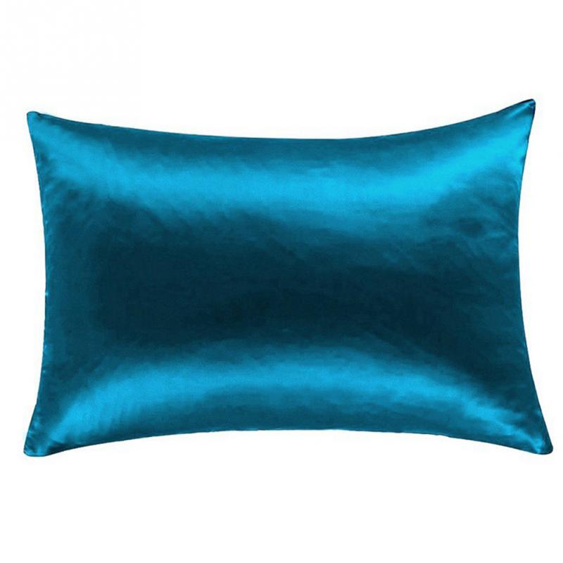 100%  moerbei zijden kussenslopen bovenste kussensloop 1 pc kussenslopen zijden kussenslopen 51cm x 76cm 13 kleuren om uit te kiezen 8: Marineblauw