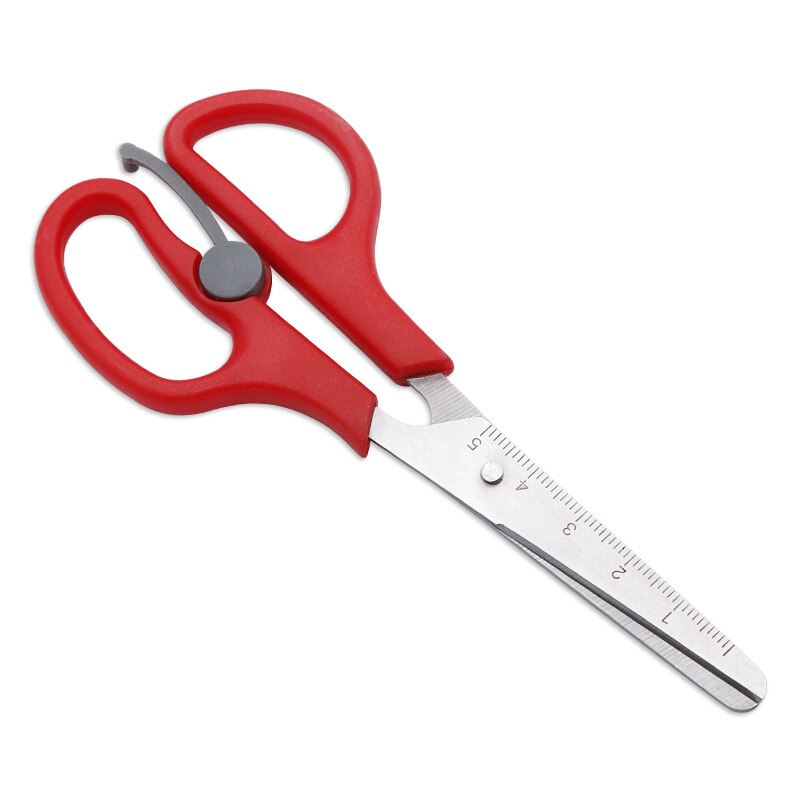 Kids Craft Scissors Sharp Stainless Steel Blades Safety Soft Grip Handles Children Cutting Paper with Scale