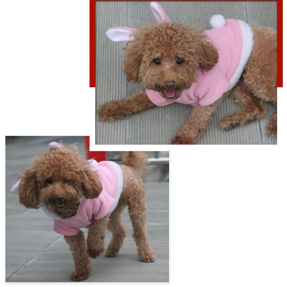 1PC Lovely Warm Pet Rabbit Outfit Cats Clothes Bunny Cosplay Costume Dog Clothes