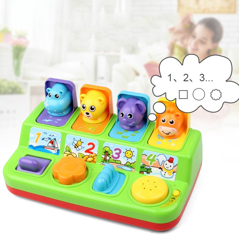 Boîte de commutation de jouets Pop-Up, boîte à boutons, boîte de peur au trésor, poupée intelligente pour bébé de 1 à 3 ans, jouet interactif