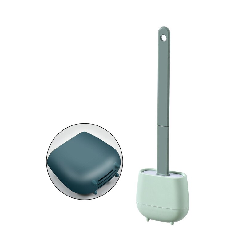 Brosse de toilette en Silicone Durable, Golf brosse de toilette créative à Long manche, brosse de nettoyage sans impasse, outil domestique, accessoires de salle de bain: Light Green(Drain)