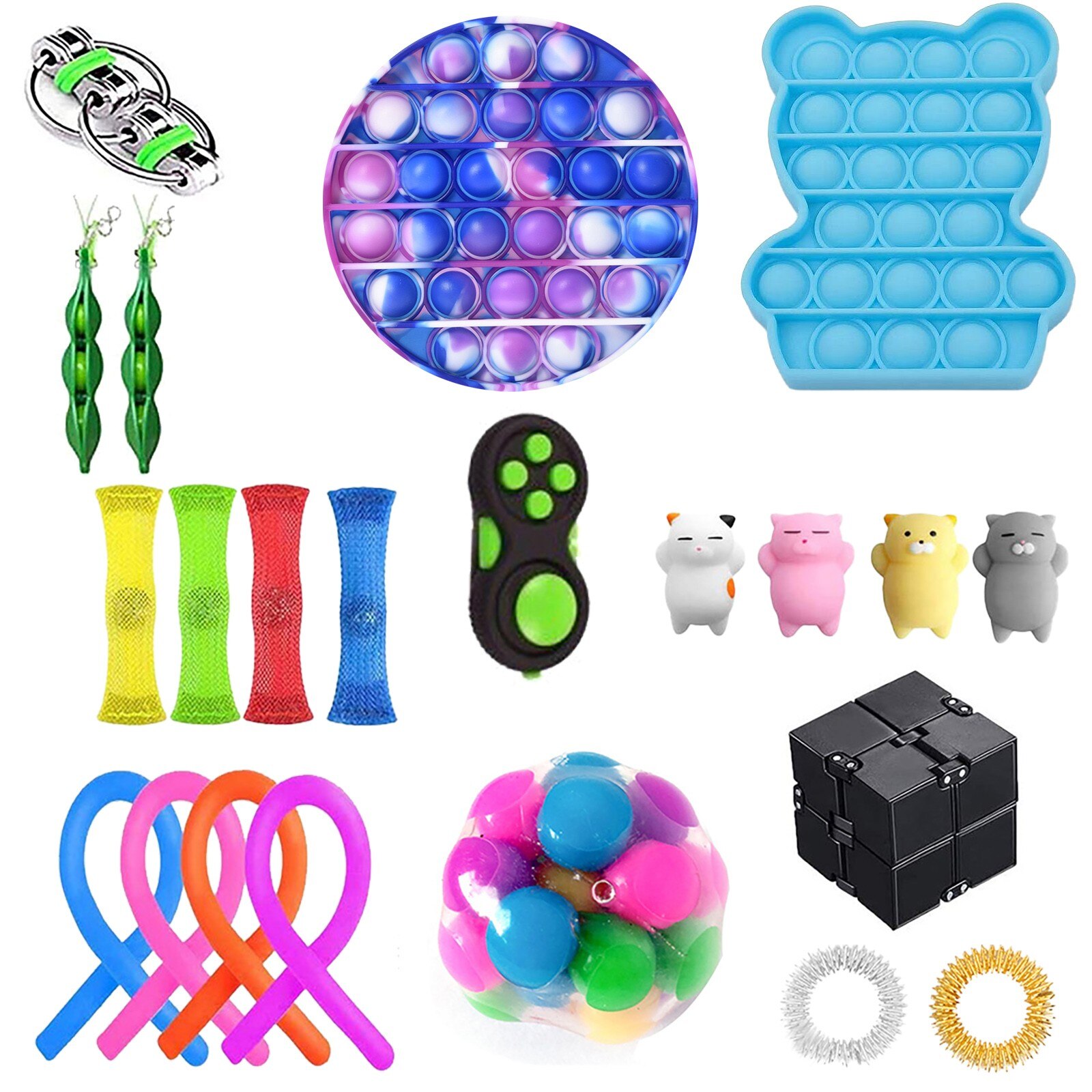 1 set Fidget juguete barato sensorial Fidget Pack de juguetes para los niños o los adultos juguete de descompresión fidjets pack de juguetes антистресс