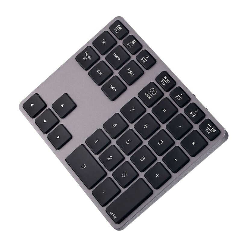 Aluminum Alloy Bluetooth Wireless Numeric Keypad 35 Keys Digital Keyboard for Accounting Teller Windows IOS Mac OS Android PC Ta