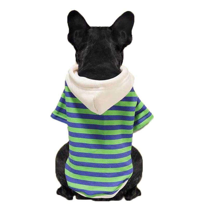Winter Hond Casual Gestreepte Trui Pet Hooded Sweatshirt Franse Bulldog Kleding Voor Hond Kostuum Ouder-kind Pet Kleding Voor honden