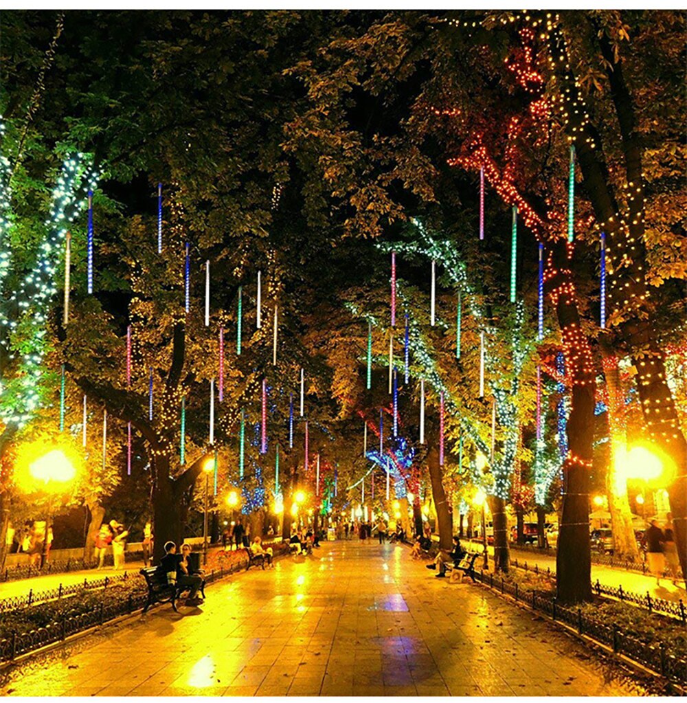 Kerstverlichting buiten voor buiten waterdichte led meteorenregen led lichtsnoer boom tuin decoratieve lamp