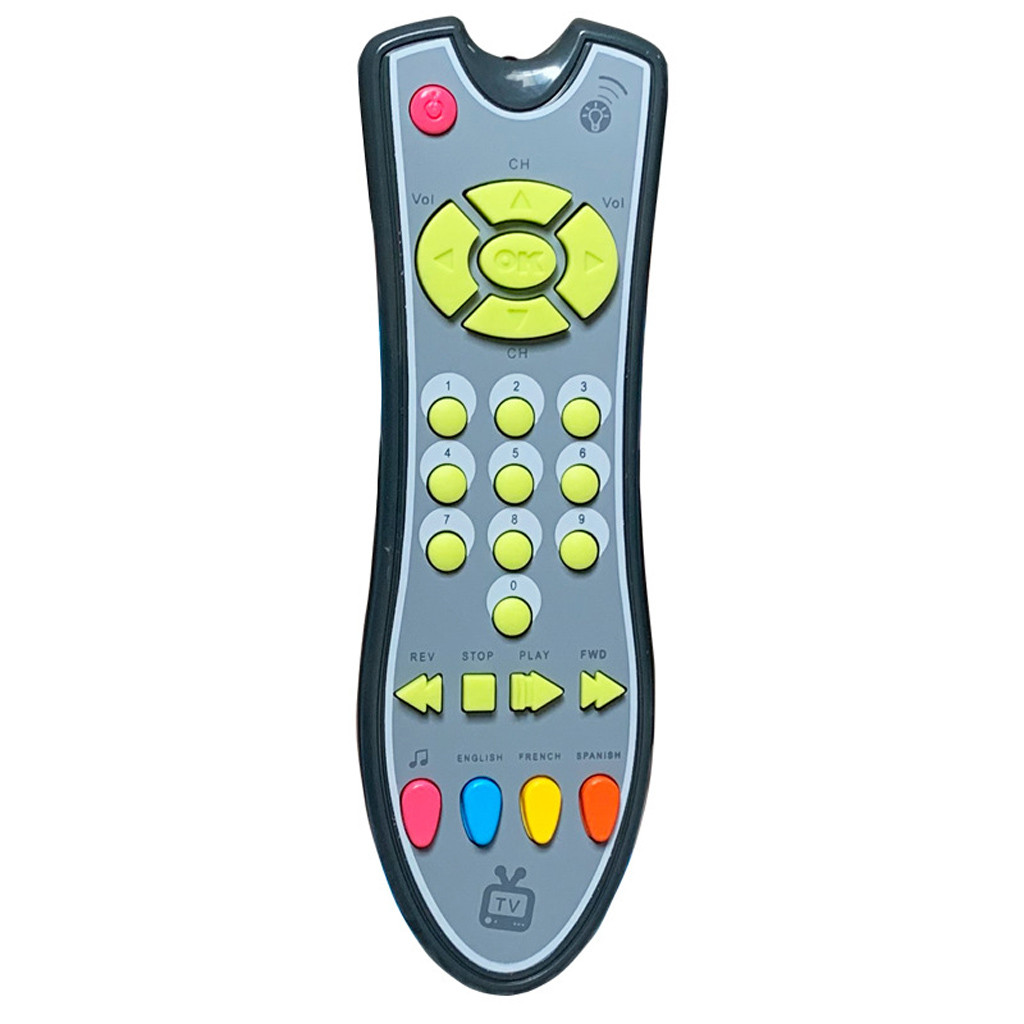 Kids Musical TV Remote Control Toy with Light and Sound Early Education Learning: Gray