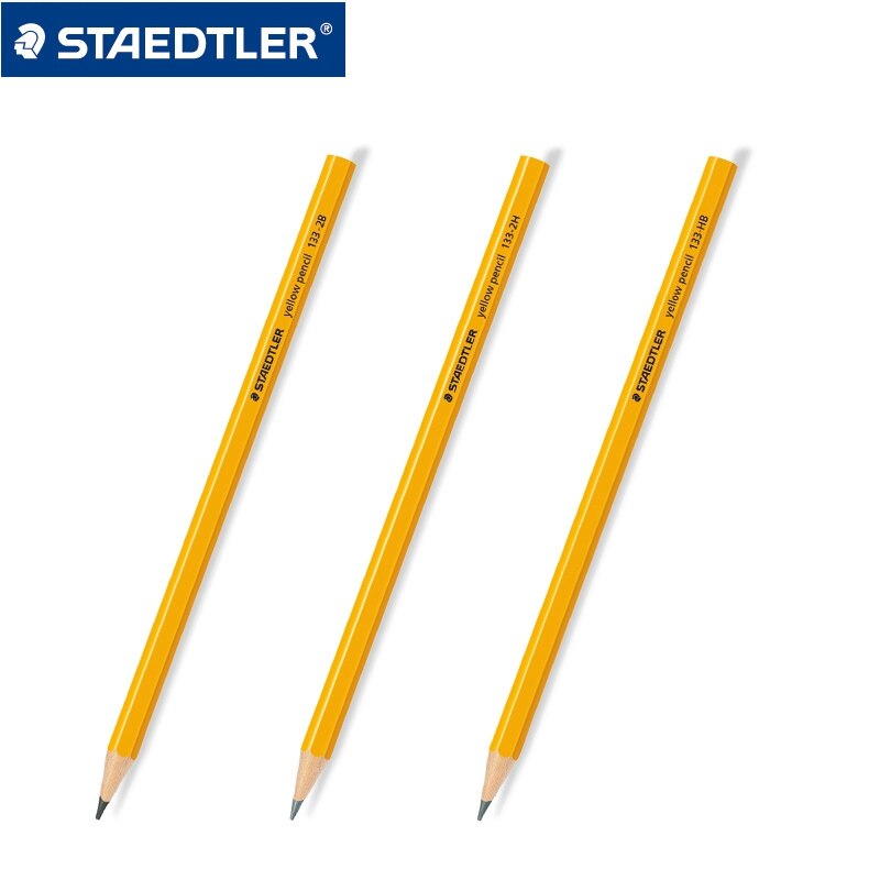 36 Uds STAEDTLER de Alemania 133/134 2B/HB/2H lápiz clásico Hexagonal amarillo pluma Rod principiante niños suministros para estudiantes