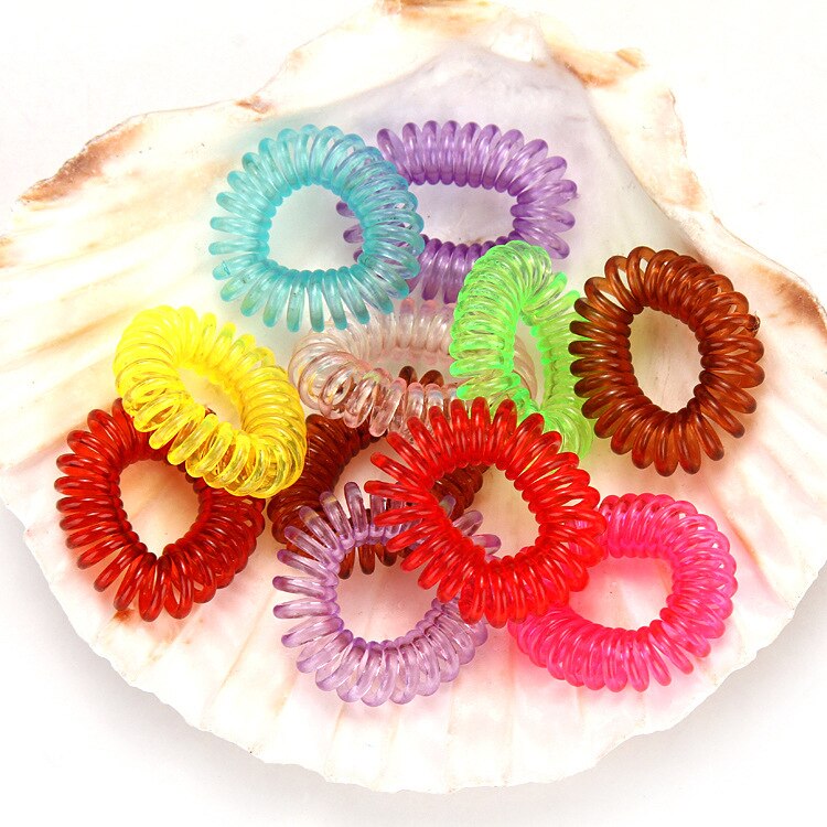10 Stks/partij Goedkope Telefoonlijn Gum Zwarte Elastische Haarband Voor Meisje Touw Sieraden Accessoires Springs Hair Scrunchy