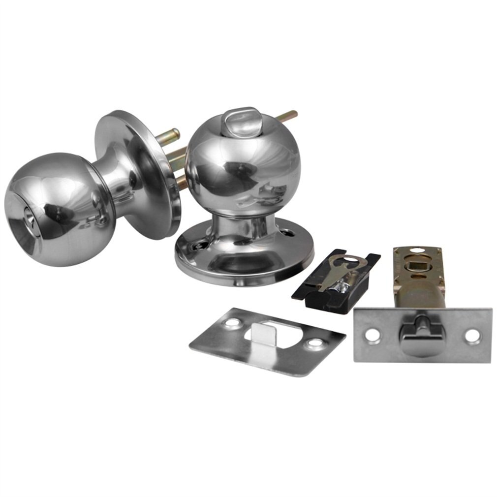 Adjustable Latch 33-57mm Brushed Chrome Door Handle Handles Locks Latch Latchs Knobs SET Stainless Steel & Copper for Passage: Default Title