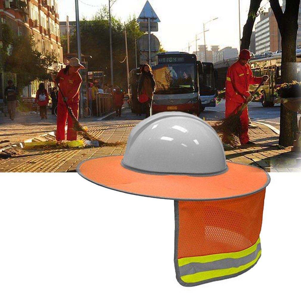 Hard Hat Sun Shade Neck Shield Sun Protection With Reflective Strip and High Visable Mesh For Hardhats/Helmet