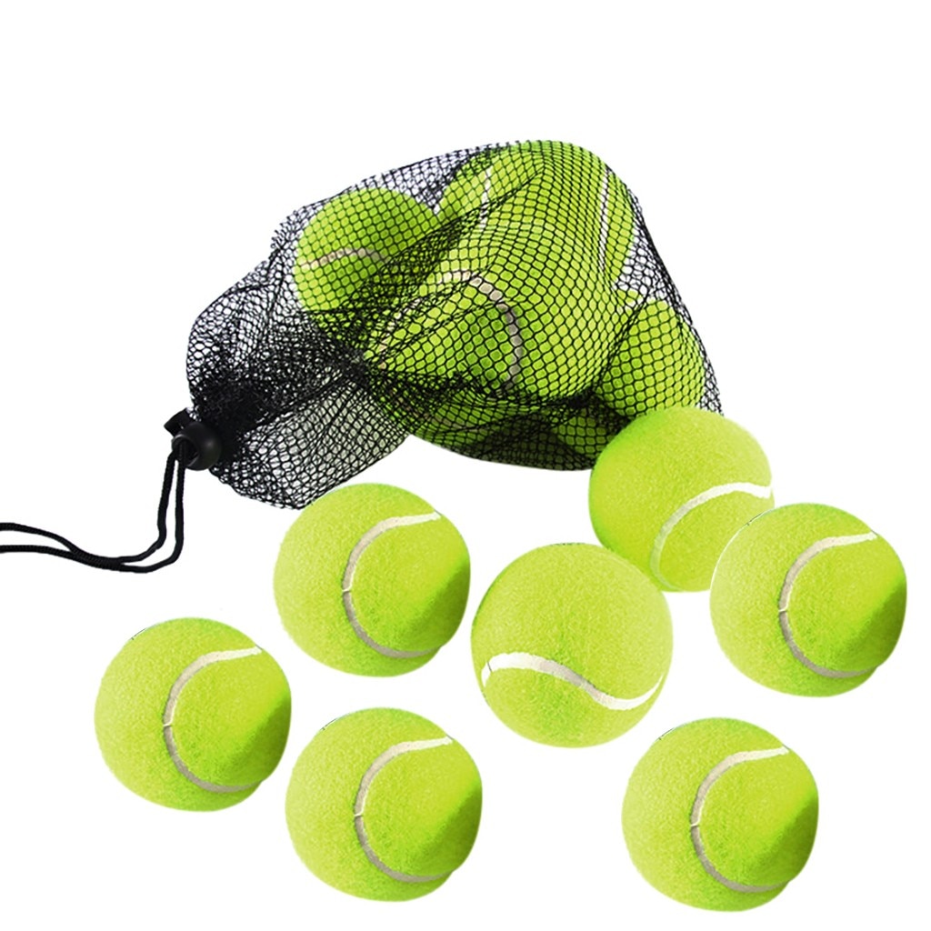 12pcs/lot Elasticity Tennis Ball For Training Sport Rubber Woolen Tennis Balls For Tennis Practice With Free Bag#4