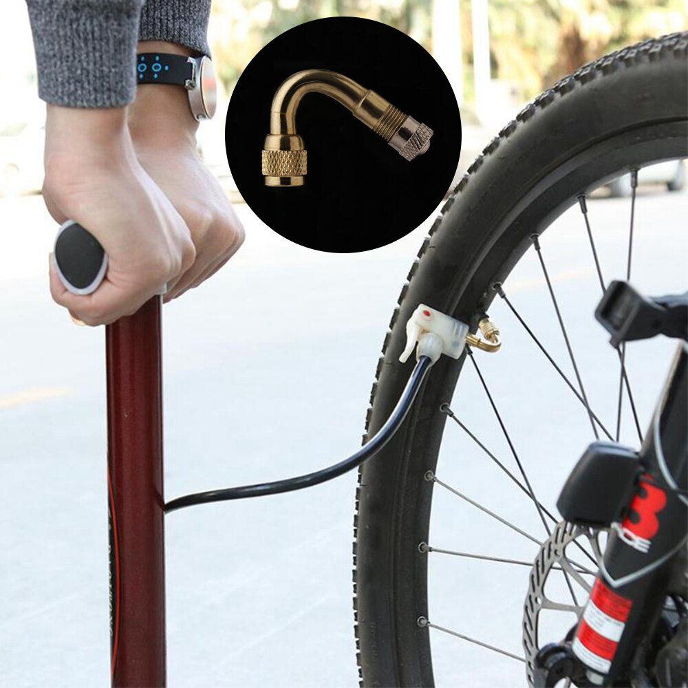 1Pc Hoek Gebogen Messing Air Tyre Ventiel Met Uitbreiding Adapter Voor Auto Vrachtwagen Motorfiets Fietsen Accessoires 3 Maten