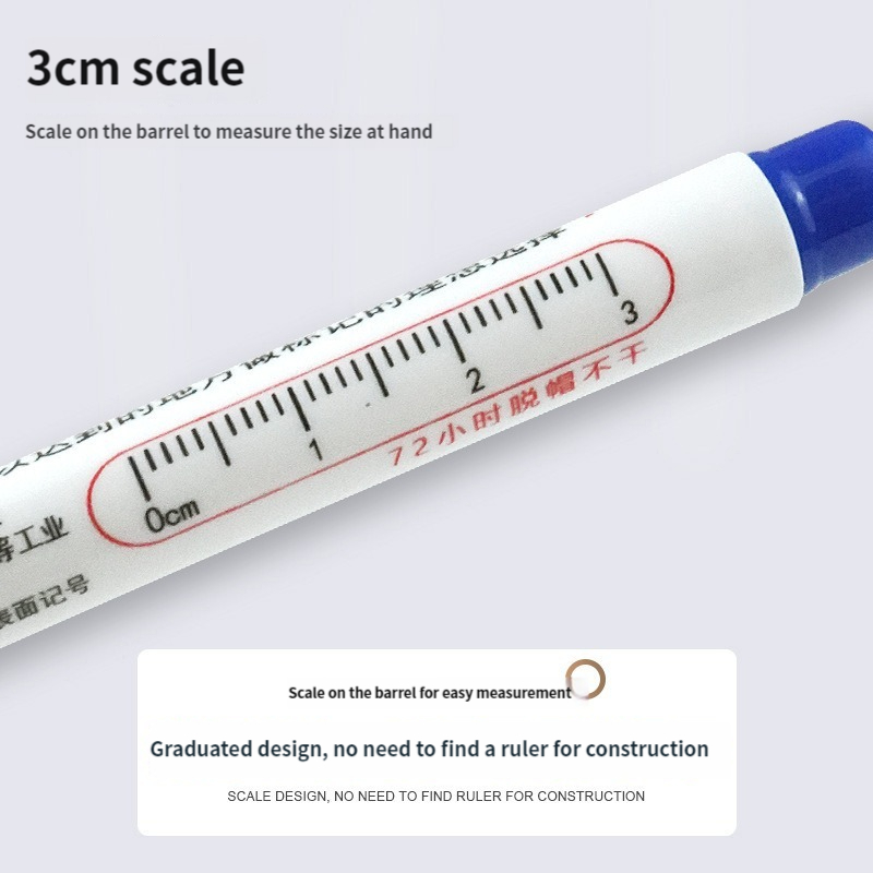20 mm tiefes See, langer Spitzenkopf, Permanentmarker, Mehrzweck-Perforationsstift aus Metall, wasserdichte Badezimmer-Holzbearbeitungsdekoration