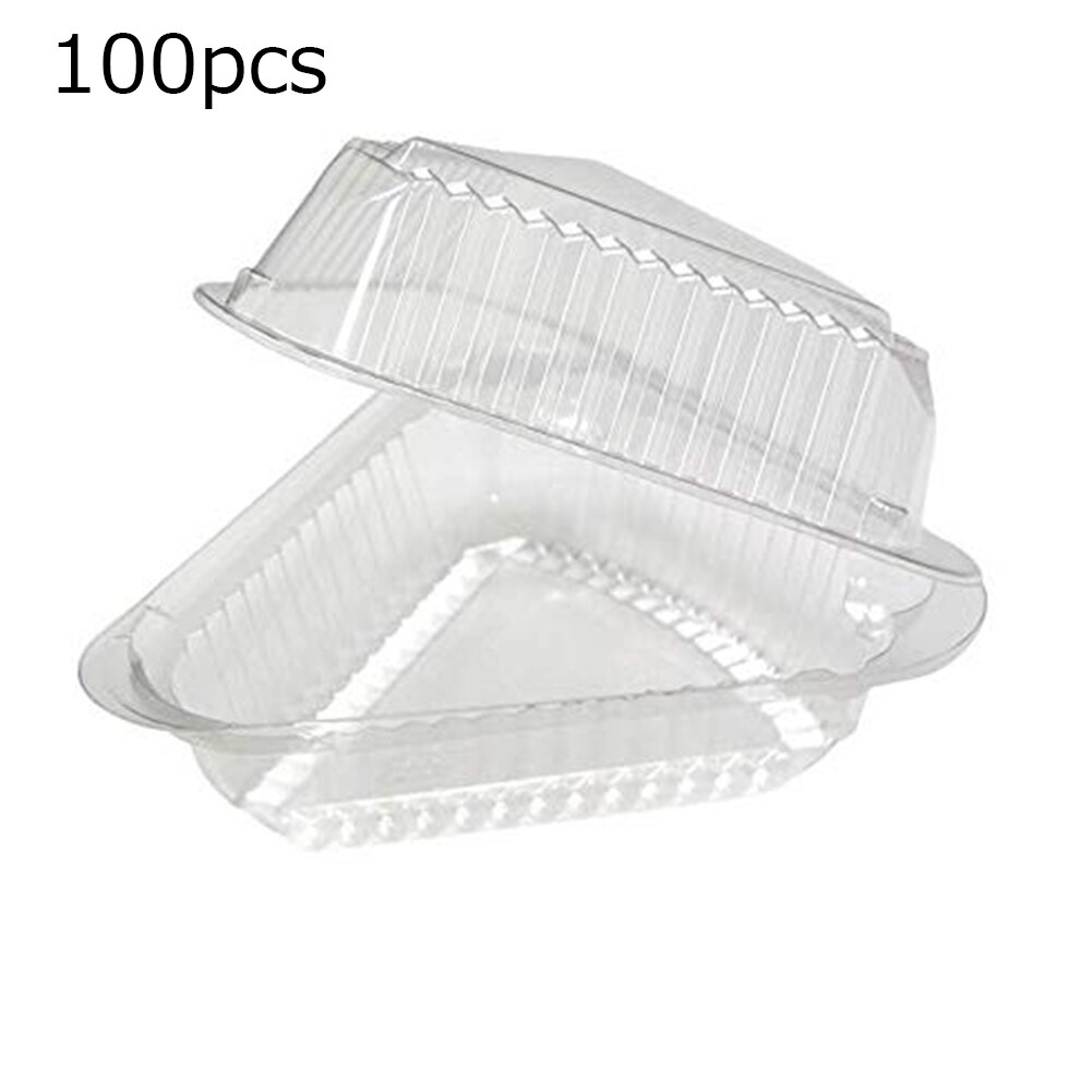 100Pcs Sandwich Plastic Verpakking Pizza Cake Dessert Verpakking Box Herbruikbare Ontbijt Doos Voor Thuis En Outdoor Picknick: Default Title