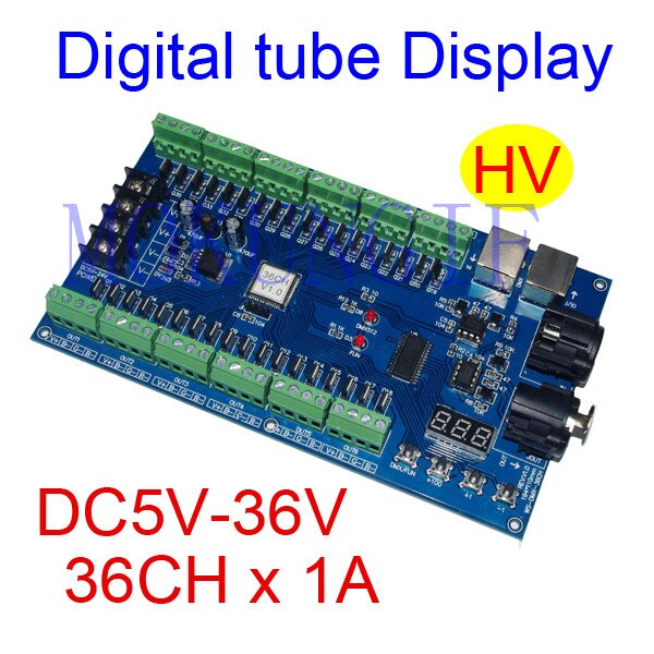 36CH DMX512 dimmer Controller,36 channel DMX decoder 13group RGB output,LED DMX512 Driver,MAX 3A XRL 3pin controller LED strip