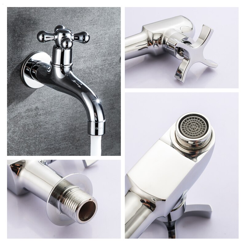 Home Brass Wall Mount Decorative Outdoor Garden Faucet Wash Basin Mop Washing Bibcock Machine WC Taps Torneira parede