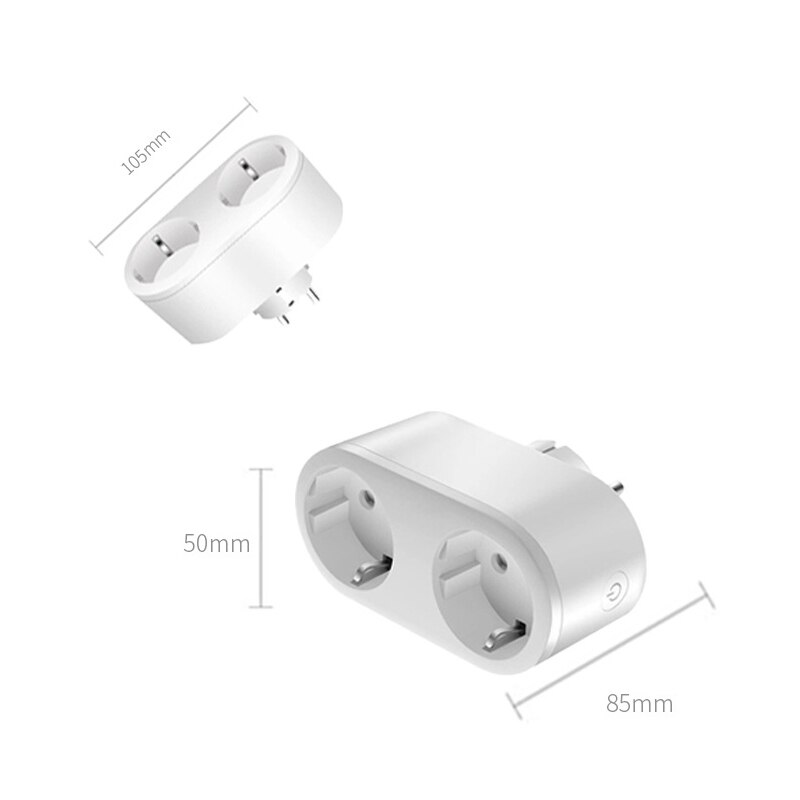 WiFi Smart Plug Outlet 2 in 1 Tuya Remote Control Electrical Socket Home Appliances Works with Alexa Google Home No Hub Required