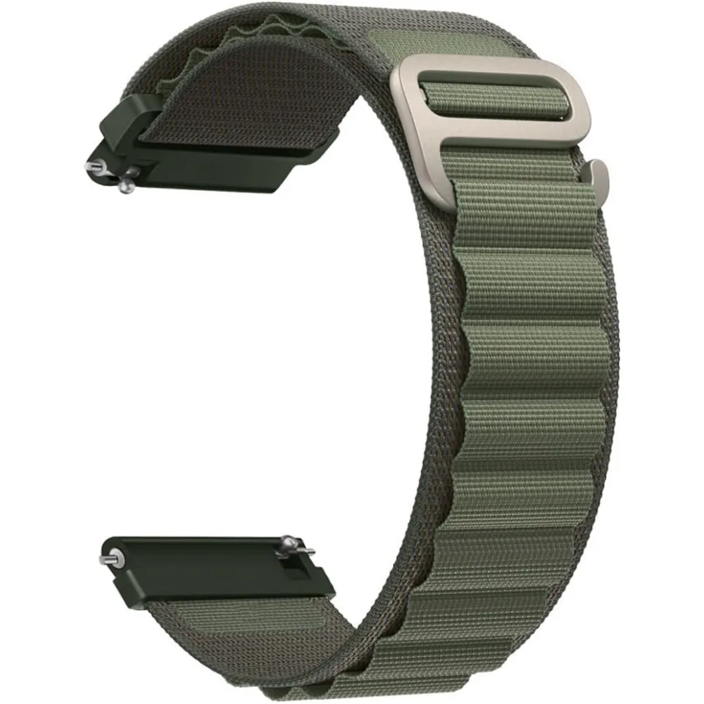 Nylon band voor HaiWei Galaxy Watch 7 6 5 4 40 mm 44 mm Classic/Active/Gear S3 Frontier 20 mm 22 mm Sport Loop Strap Amazfit GTS 3 4: Steenkool zwart / 22mm