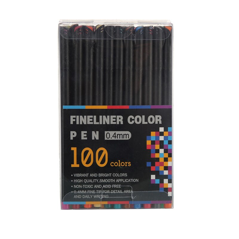 0.4mm Fineliner Pens 12/24/36/48/60/100Pcs Colored Art Marker Pens School Drawing Pen Set Cute Ink Pen Art Supplies: 100 Color Mixing