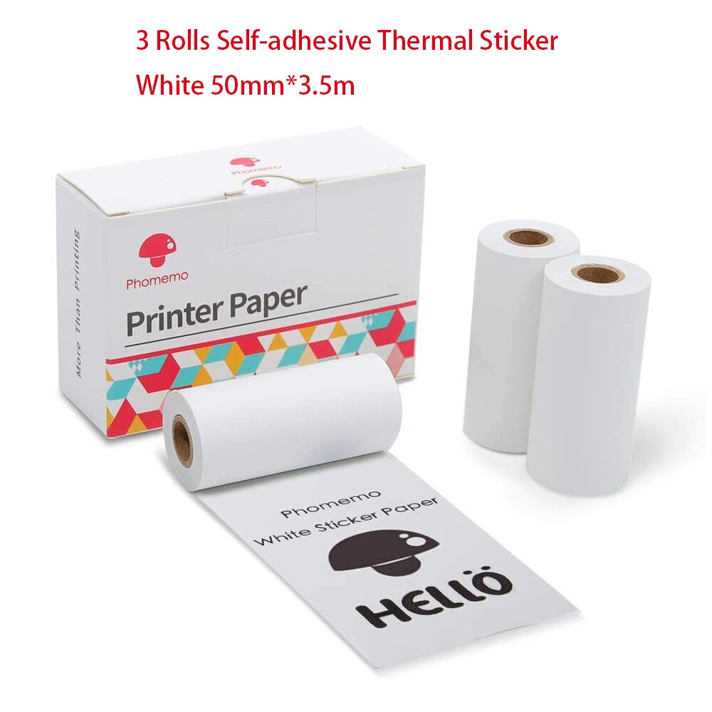 Thermal Paper Phomemo Printable Sticker Self Adhesive Photo Paper Roll for Phomemo M02/M02S/M02Pro Mini Portable Printer Labels: Style 2