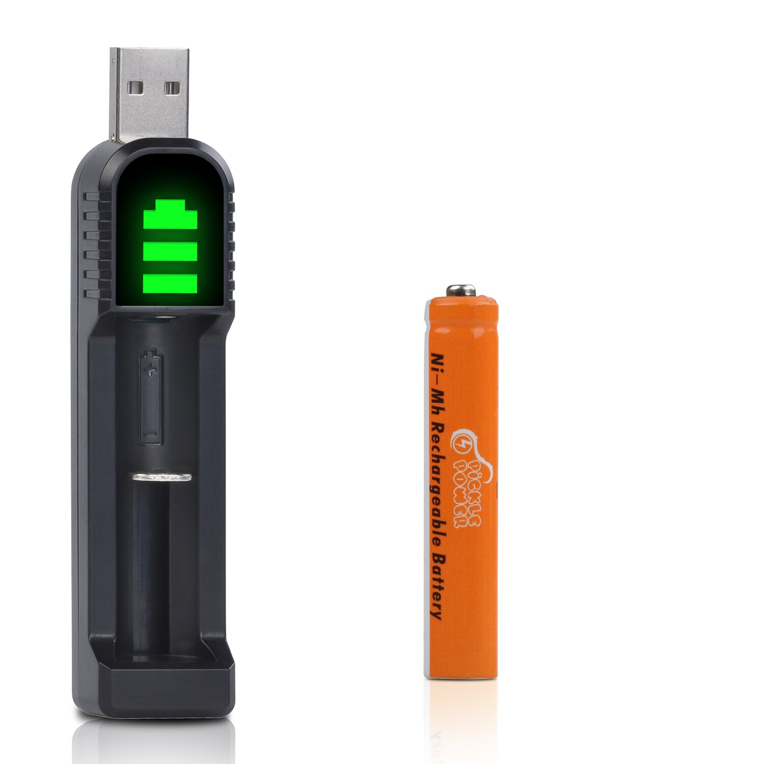 salamoia potenza 500mAh AAAA batteria ricaricabile Ni-MH caricabatterie USB a portato per batteria a stilo attivo con penna di superficie: 1 batteria 1 caricabatterie