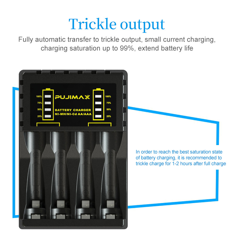 4 Slots Battery Charger With LED Intelligent Display Charger For 1.2V Ni-MH/Ni-Cd Rechargeable Batteries AAA/AA Battery Charger