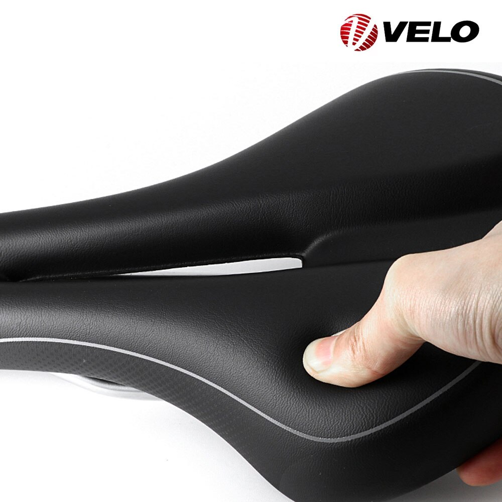 VELO Leather Bicycle Saddle Comfort Soft Cushion Bike Seat for MTB Road Bike Saddle 338g Cycling Bicycle Parts VL-3502