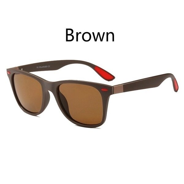 Square Retro Polarized Sunglasses UV400 Outdoor Sports Glasses Classic Driving Sunglasses Oversized Sunglasses Men: 1Brown