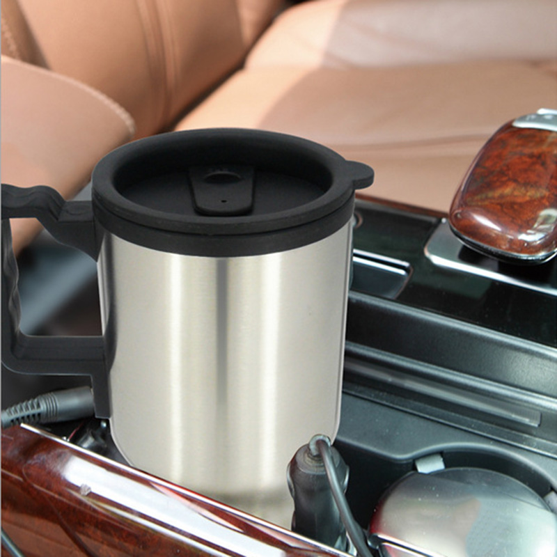 1000ML 12V/24V roestvrij staal elektrische in-car waterkoker,Reizen Thermossen Verwarming Water Fles