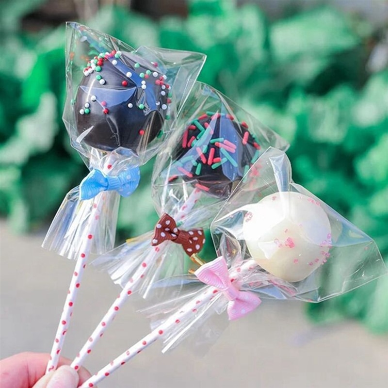 100 Transparante Plastic Zakken Chocolade Lolly Cookies Verpakking Kerst Bruiloft Verjaardag Party Bag