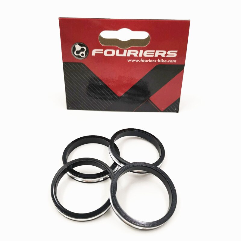 Fouriers mtb cykel gaffel spacer cykel vaskemaskine 28.6 mmx 34mm vaskeraluminium hoved 5mm rør vaskemaskine cykel tilbehør: Sort