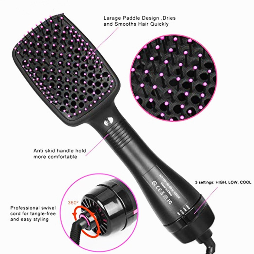 2 in 1 One Step Hair Dryer brush volumizer straightener and curler Air Curling iron Rotating Rollers Comb