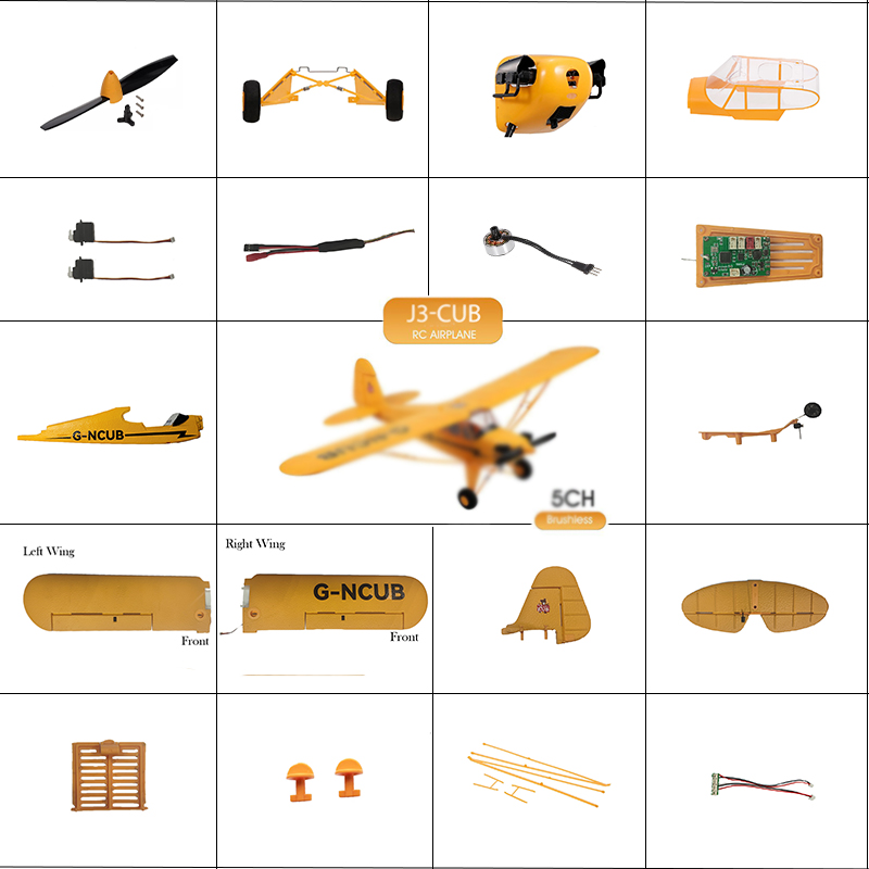 Park 10 toys versjon  j3- cub rc-fly reservedeler glidertilbehør rc-flyhjul motorer flykropp vinger