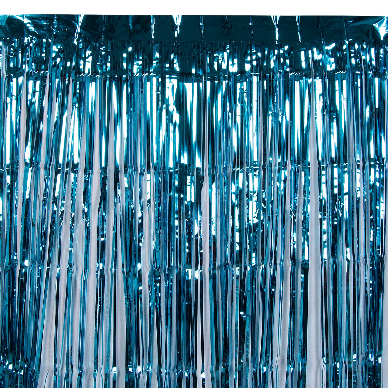 Metallic franje gordijn feestfolie kerstversiering bruiloft decoratie achtergrondfolie regengordijn kerstversiering: Hemelsblauw