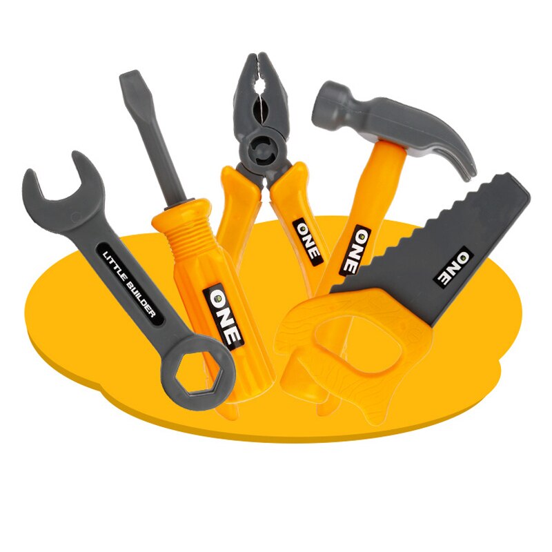 Pretend Play children&#39;s and boys&#39; play toys set simulation 15-piece maintenance tool simulation saw tweezers screwdriver