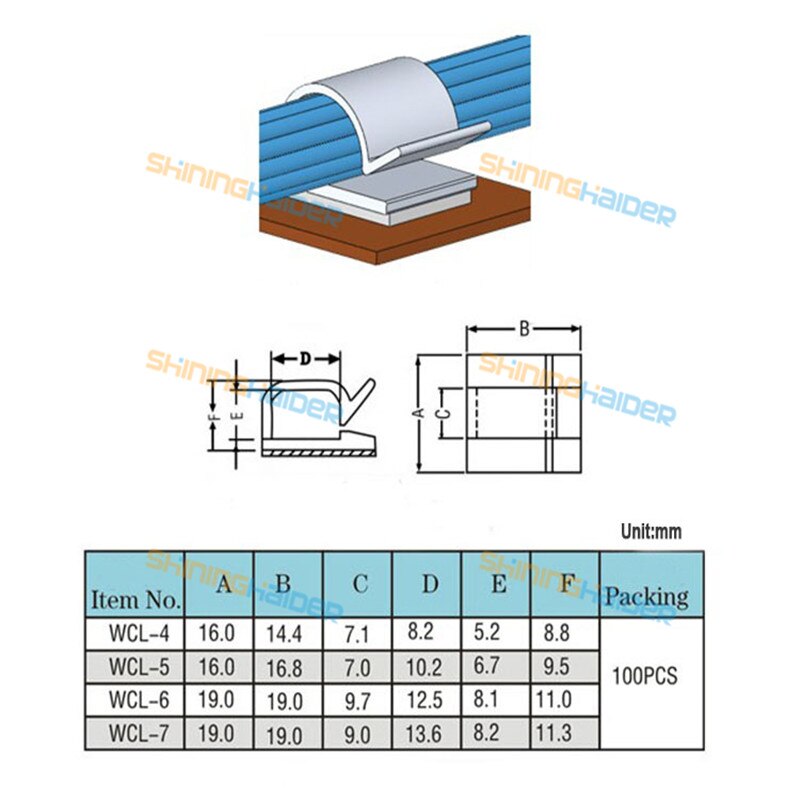 White black color Fixed wire clip retainer black/white thread clip holder for sticky wire base