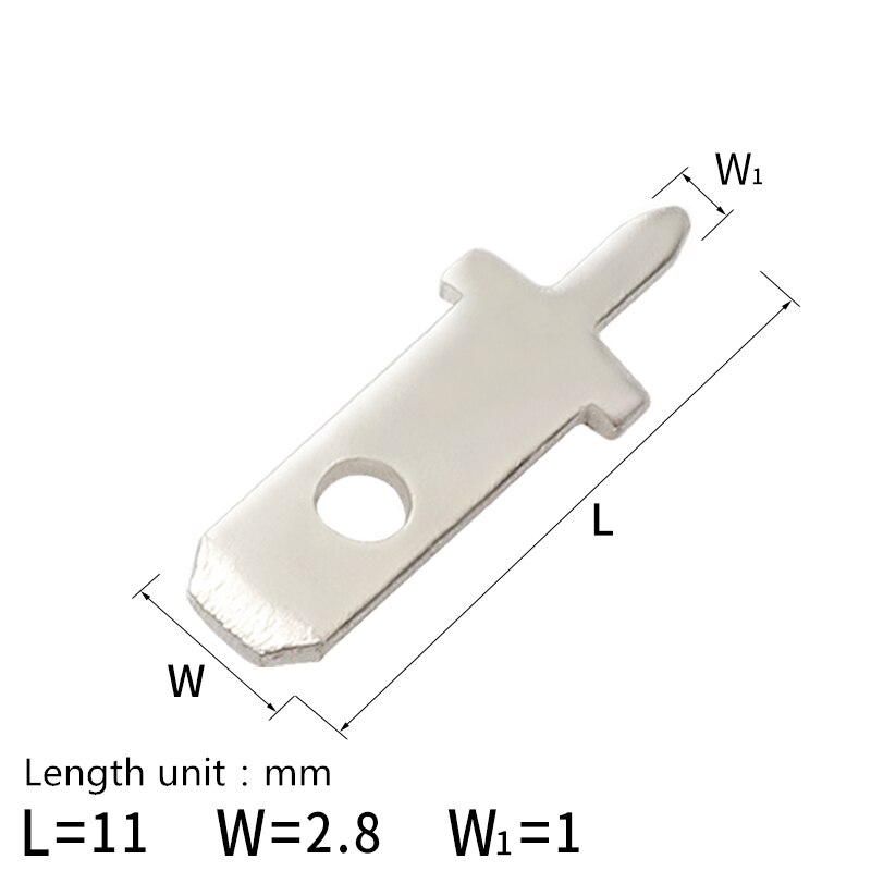 100pcs 2.8 Inserts Plug Spring Terminal PCB Solder lug thickness 0.5 /0.8 one legs ,PCB welding sheet DJ610-2.8-12