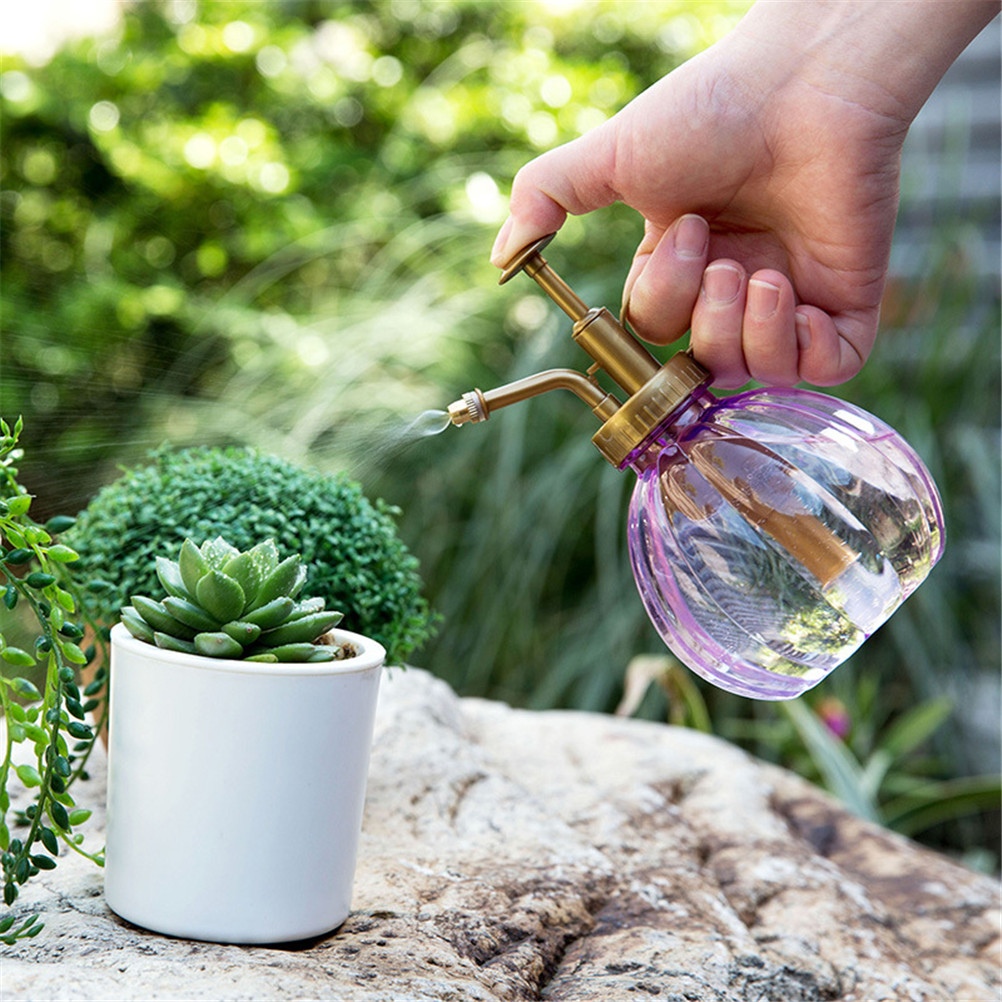 350ml retro vandkande blomst antik plast glas bronze stil planter brusebad håndværk dåser flaske små haveværktøj