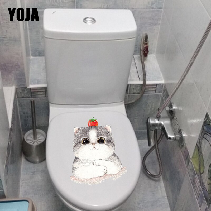 Yoja 20.6*24.8cm ihana show moe kissa wc-istuin tarrat kodin huoneen sisustus seinätarra  t1-0058
