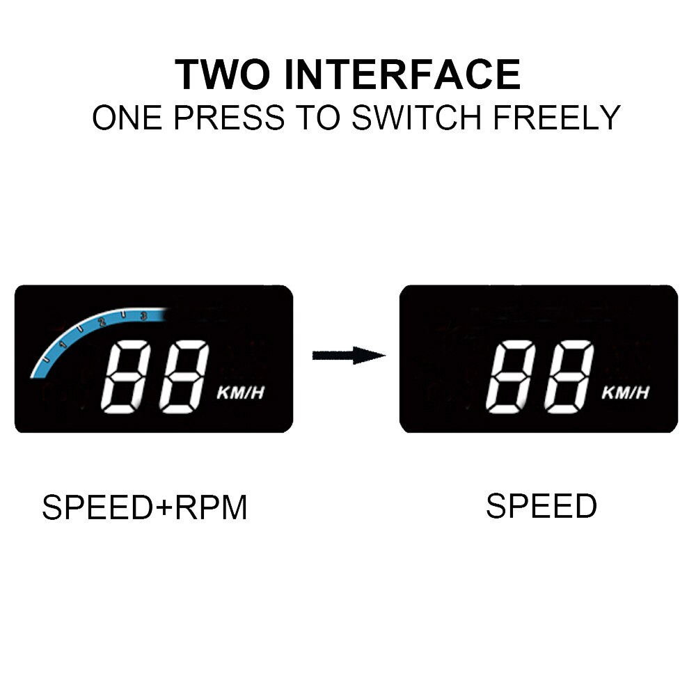 Bil hastighed projektor forrude head up display bil gadgets bil obd 2 hud auto display skift alarm kølevæske temp. omdrejningstal