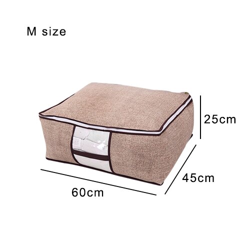 neue vlies Kleidung Lagerung Tasche Schrank Wandschrank Organizer Klapp Gewand Decke Lagerung Tasche für Bettwäsche Decke Kissen: Kaffee-M