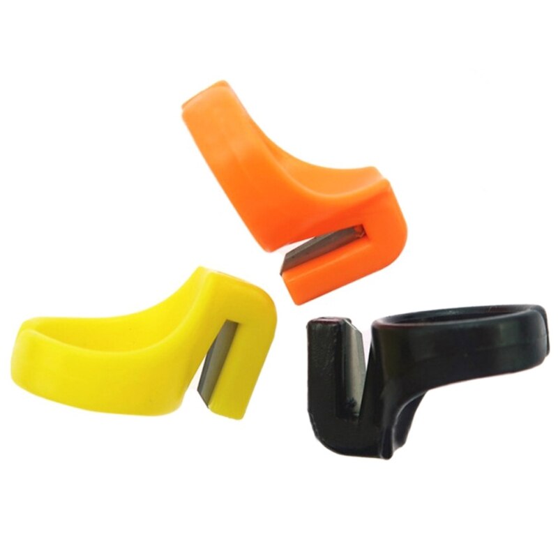 Novedad, 3 uds., hoja de plástico para dedo, artesanía de aguja, DIY, hilo para dedo, anillo del cortador, accesorios de costura artesanal para el hogar