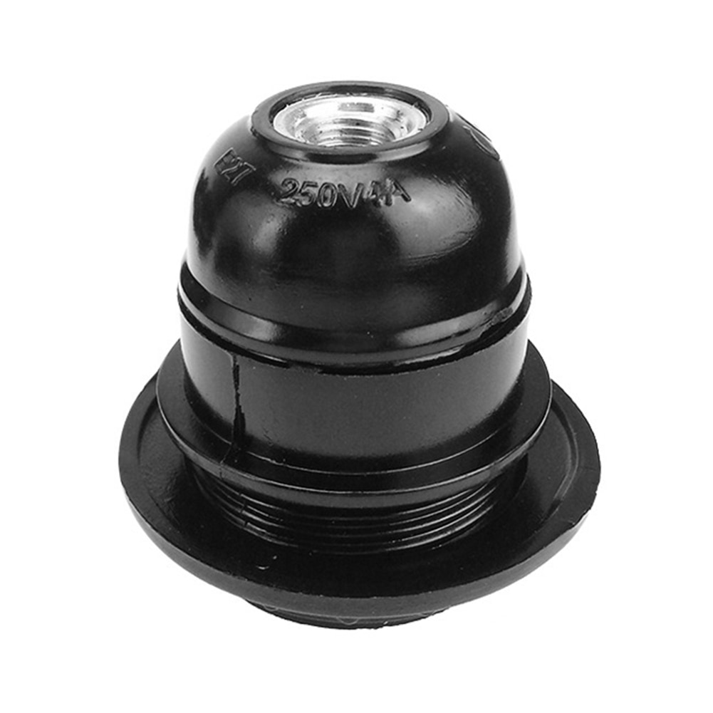 E27 ES Lamp Holder Light Bulb Base Durable Home Black Accessory Period Style Bakelite Pendant Socket Fittings Screw Self-locking