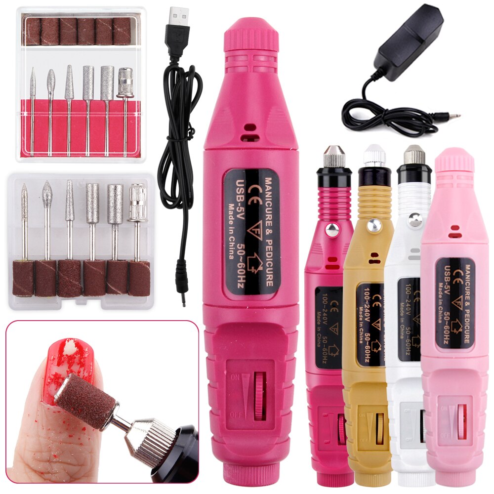 Electric Nail Cutting Machine Manicure Milling Cutters Pedicure Nail Drill Pen Ceramic Nail File Gel Removing Equipment Tools