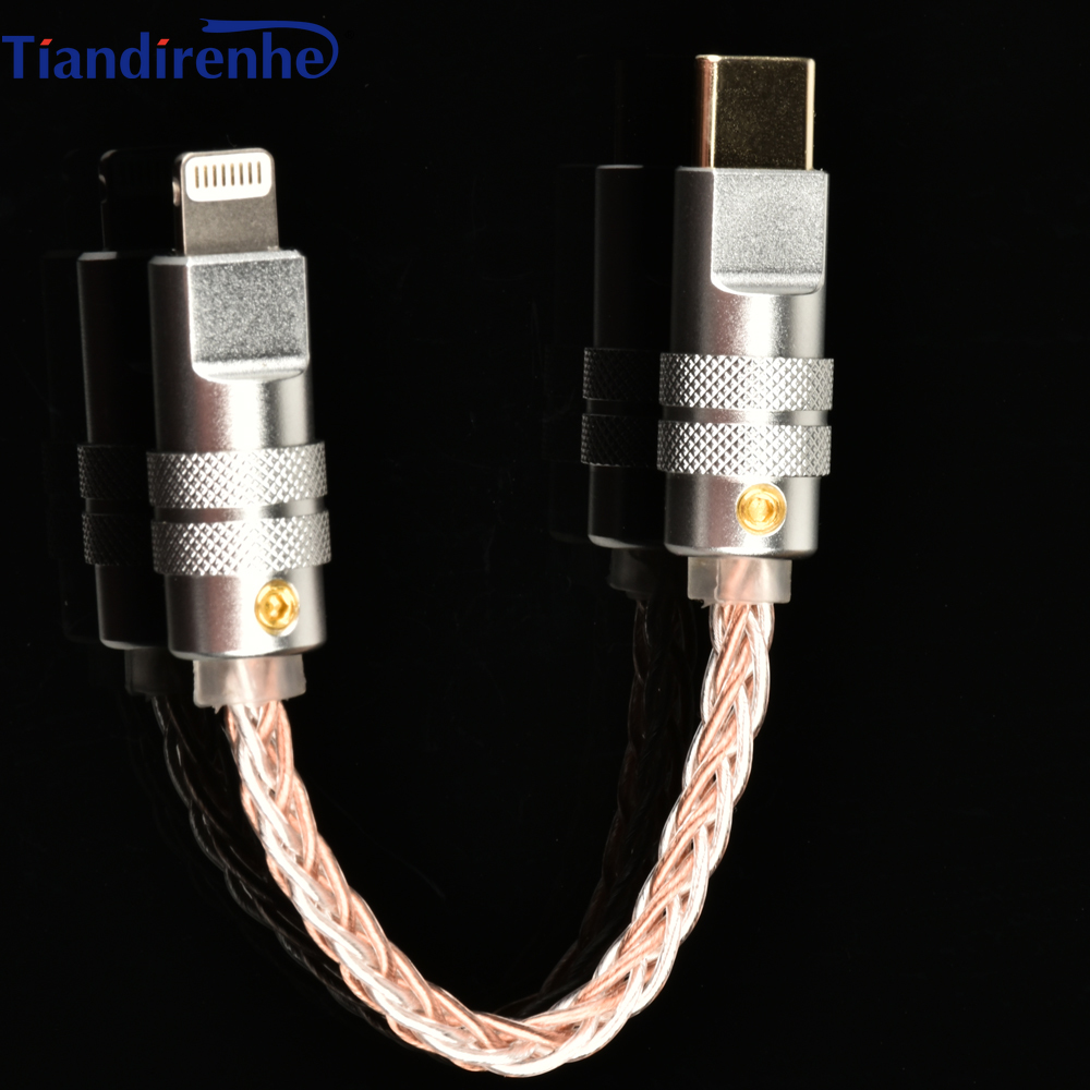 Tiandirenhe upgrad HiFi OTG Cable ios to Type-C copper silver cable for i Phone15 12 13 14 Pro Max 11 Android