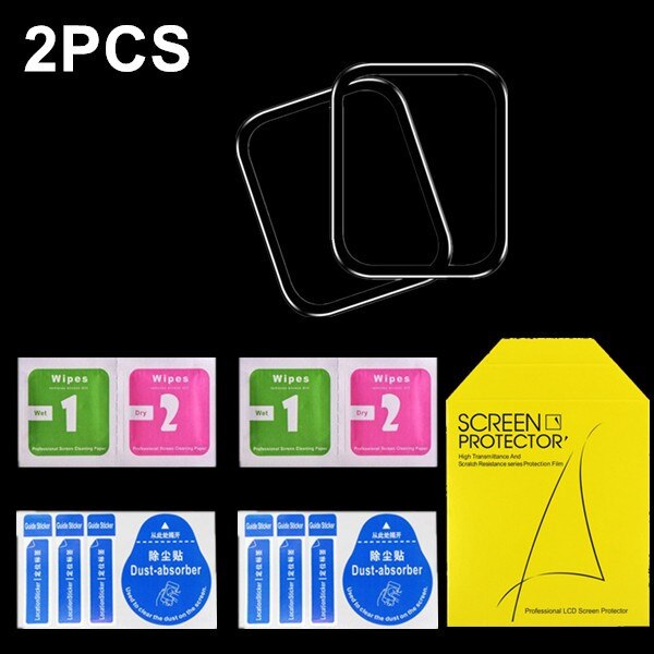 Full Coverage Screen Protector For Apple Watch 6 5 4 3 2 38mm 42mm Protective Film iWatch Soft Glass For Apple Watch Accessories: Black-2PCS / For 40mm