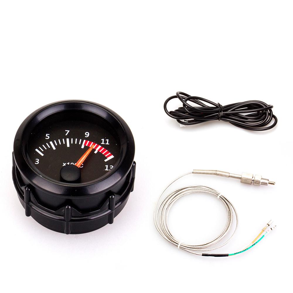 Bil auto eksos temp måler 300 ~ 1300 celsius 12v 52mm 2 "universal eksos gass temp måler ekst temp meter egt med sensor