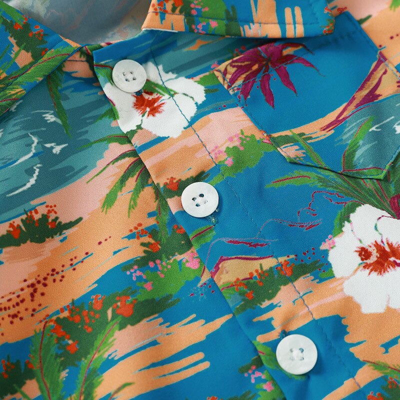 Børnetøj pige drenge skjorter strand hawaii ferie stil kortærmede toppe skjorte sommer baby drenge bluse