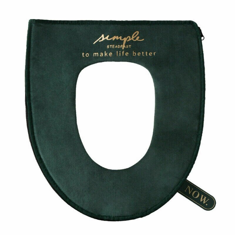 1Pc luksus sedes robić łazienki pokrowiec zmywalny ocieplacz na zimę aksamit drukowany mata toaletowa: zielony