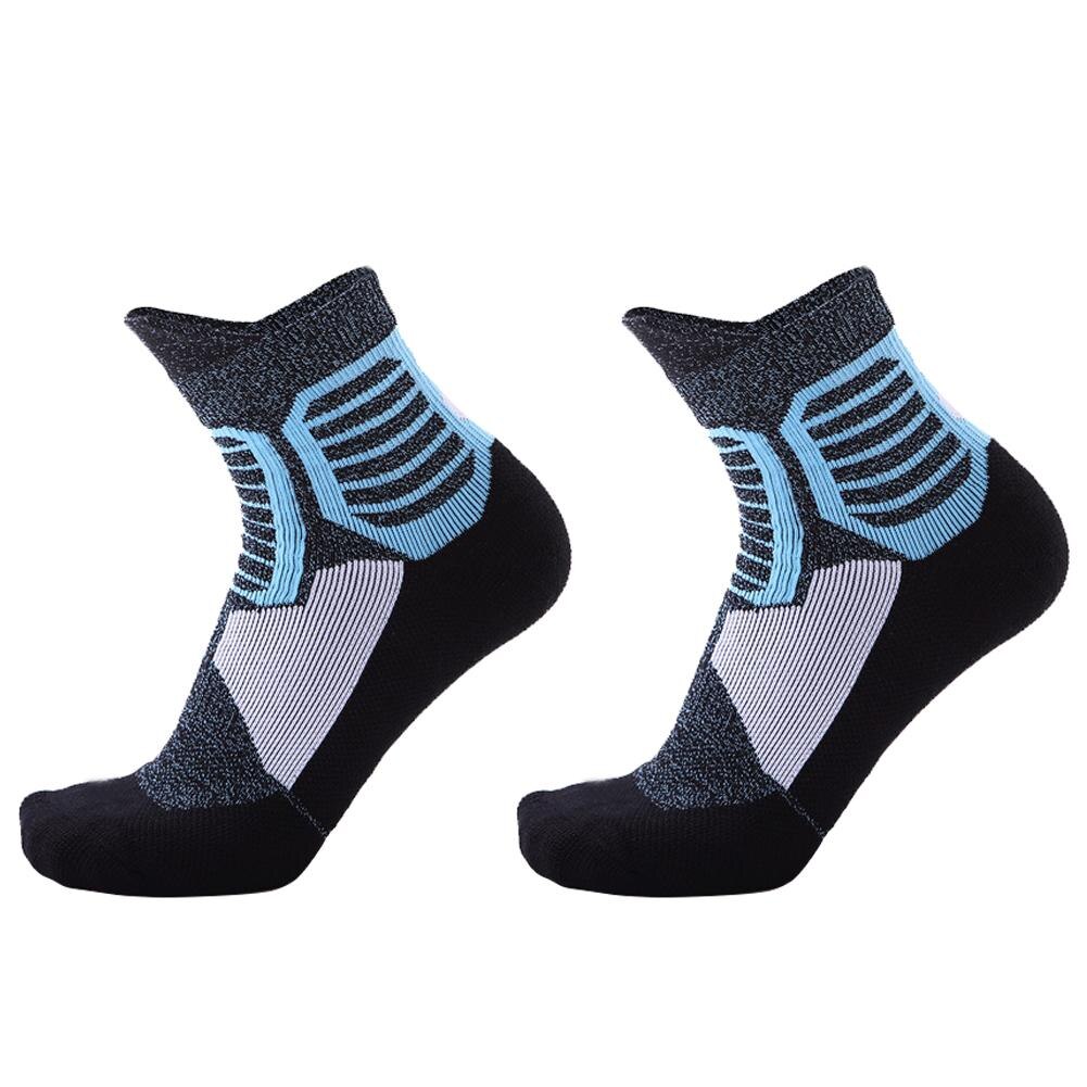 2 PCS Kniehoge Basketbal Sokken Handdoek Bodem antislip Sportsokken Ademend Verdikte Deodorant mannen Vrouwen's Tennis Sokken: Blauw